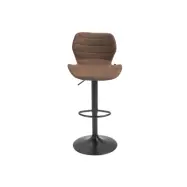 HOUSE OF SANDER Bola barstol, med ryggst&ouml;d och fotst&ouml;d - brun mikrofiber och svart ram