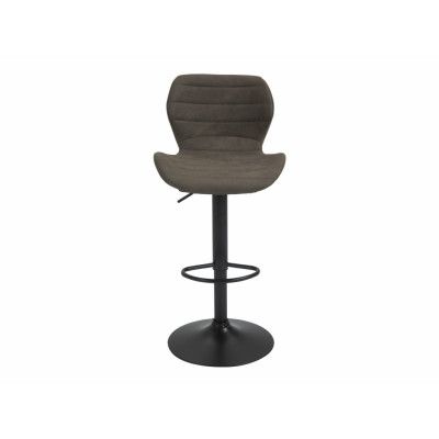 HOUSE OF SANDER Bola barstol, med ryggstöd och fotstöd - olivgrön mikrofiber och svart fot