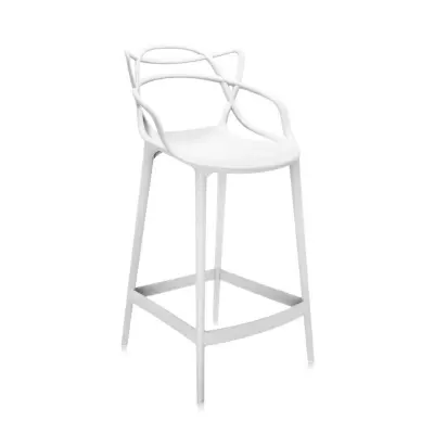 Kartell - Masters barstol, vit, höjd 99 cm
