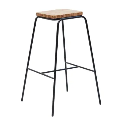 KILROY INDBO Karin barstol, med fotstöd - naturligt mangoträ och järn