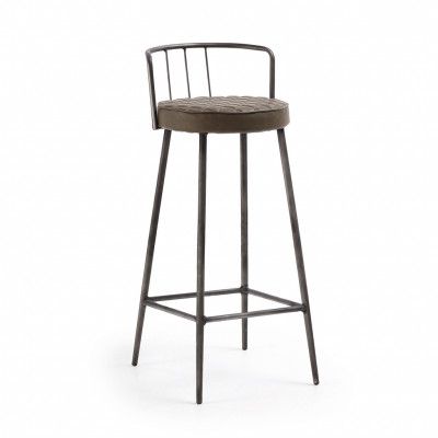 KAVE HOME Tiva barstol - brunt syntetiskt läder och stål