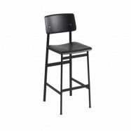 Muuto Loft barstol black, hög, svart stålstativ