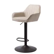 Nolan barstol, rand, m. ryggstöd, armstöd och fotstöd -äkta polyester och svart metall