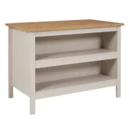 NORDIC LIVING KOLLEKTION Köksö Emmilia köksö, med 2öppna hyllor - kashmir och melamin i hantverksmässig ekfinish (124x75)