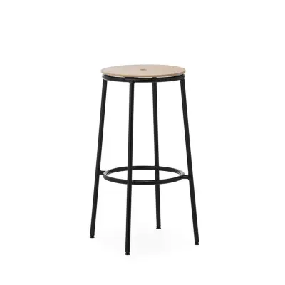 Normann Copenhagen - Circa Barstol H75 Black Steel/Oak
