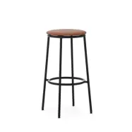 Normann Copenhagen - Circa Barstol H75 Upholstery Black Steel/Ultra Leather BrandyNormann Copenhag