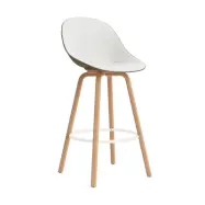 Normann Copenhagen Mat Bar Chair barstol framsideklädd 75 cm Hallingdal 110-seaweed-beech-cream steel