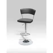 Preben barstol - svart l&auml;der PU med fotst&ouml;d