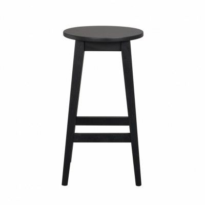 ROWICO Austin barstol, med fotstöd - svart ek