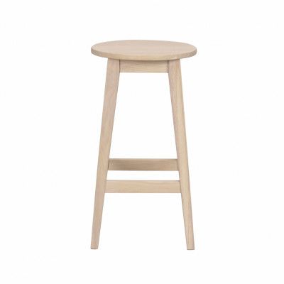 ROWICO Austin barstol, med fotstöd - vitpigmenterad ek
