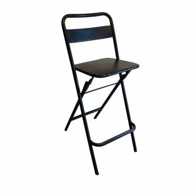 SJÄLSÖ NORDIC barstol - svart järn, m. ryggstöd