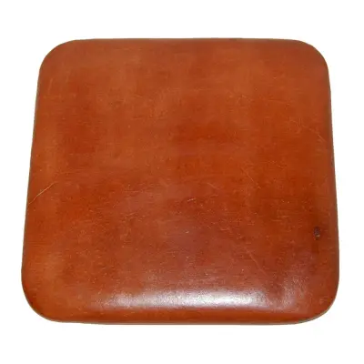 TRADEMARK LIVING sittdyna - äkta brunt läder, passar till barstol