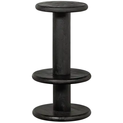 TRÄ Kolby barstol, m. fotstöd - svart mangoträ