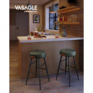 VASAGLE Echo Collection ULBC080C01 barstolar, set om 2, köksstolar, frukoststolar, sydd läderimitation, 24,8" h&o