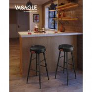VASAGLE Echo Collection ULBC090B01 barstolar, set om 2, köksstolar, frukoststolar, sydd konstläder, 30" hög,