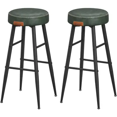 VASAGLE Echo Collection ULBC090C01 barstolar, set om 2, köksstolar, frukoststolar, sydd konstläder, 30