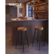 VASAGLE Echo Collection ULBC090K01 barstolar, set om 2, köksstolar, frukoststolar, sydd konstläder, 30" hög,
