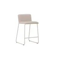 VENTURE DESIGN Bisbee barstol, w. ryggstöd och fotstöd - beige bouclétyg och stål