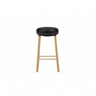 VENTURE DESIGN Decatur barstol, med ryggstöd och fotstöd - svart polypropen och naturstål