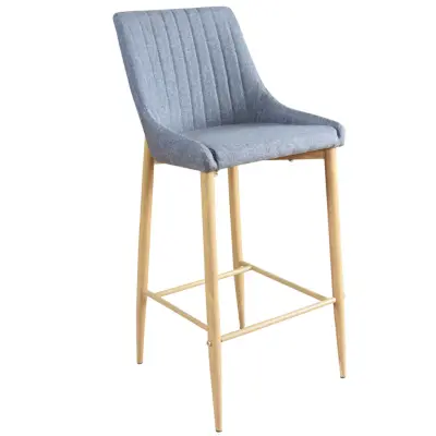 VENTURE DESIGN Plaza barstol, med ryggstöd och fotstöd - mörkgrå polyester och naturmetall