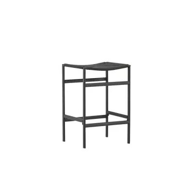 VENTURE DESIGN Polly barstol, m. fotstöd - svart rep och stål