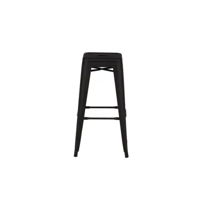 VENTURE DESIGN Tempe barstol, med fotstöd - mattsvart stål