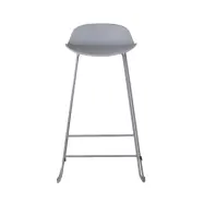 VENTURE DESIGN Wave barstol, med ryggstöd och fotstöd - grå plast och grå metall