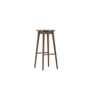 VIND KOLLEKTION Mollösand barstol, m. fotstöd - mocca gummiträ