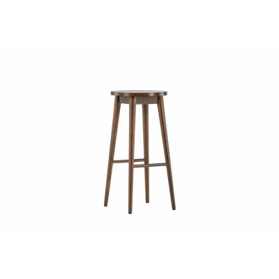 VIND KOLLEKTION Mollösand barstol, m. fotstöd - mocca gummiträ