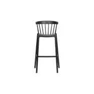 WOOOD Bliss barstol f&ouml;r inne och ute, med ryggst&ouml;d och fotst&ouml;d - svart polypropen