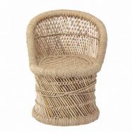 BLOOMINGVILLE MINI stol - naturlig bambu / jute, med armstöd