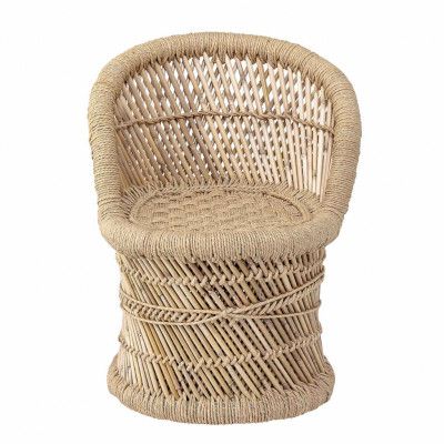 BLOOMINGVILLE MINI stol - naturlig bambu / jute, med armstöd