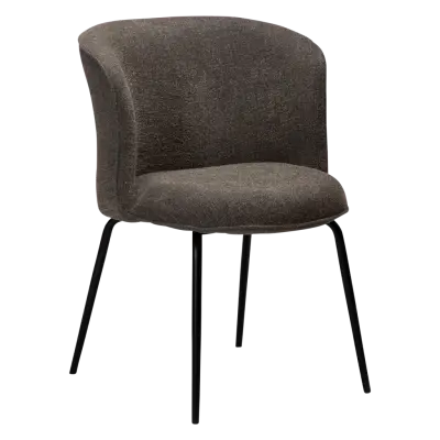 DAN-FORM BLISS Stol Major brunt bouclétyg med svarta ben