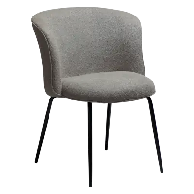 DAN-FORM BLISS Stol Pebble Earth bouclétyg med svarta ben