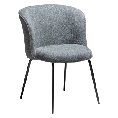 DAN-FORM BLISS Stol Pebble grå bouclétyg med svarta ben