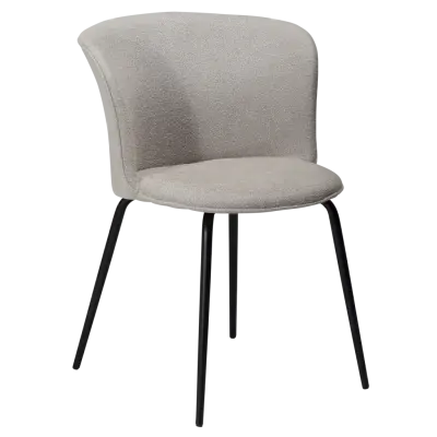 DAN-FORM EDEN Stol Kashmir bouclétyg med svarta metallben