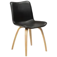 DAN-FORM GLEE stol Vintage svart konstläder med ekben