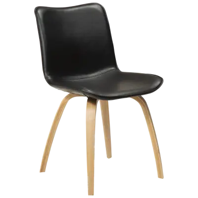 DAN-FORM GLEE stol Vintage svart konstläder med ekben