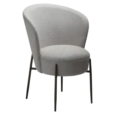 DAN-FORM ORBIT Stol Kashmir bouclétyg med svarta metallben