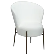 DAN-FORM ORBIT Stol Snow RPES bouclé w. antika mässingsben