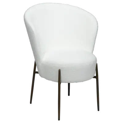 DAN-FORM ORBIT Stol Snow RPES bouclé w. antika mässingsben