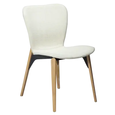 DAN-FORM PARAGON Stol Benvit bouclétyg med ekben