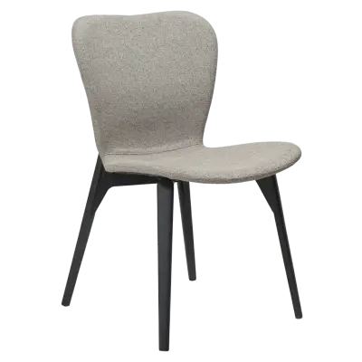 DAN-FORM PARAGON Stol Pebble Earth bouclétyg med ben av svartbetsad ask