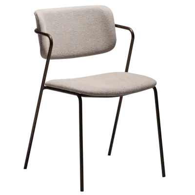 DAN-FORM ZED Stol Kashmir bouclétyg med ben i antikmässing