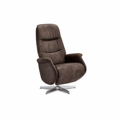 Delta Recliner Chair - Brun-Gray Tyg, med Armstöd