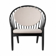 FDB Møbler J166 Jørna stol Black painted oak-beige