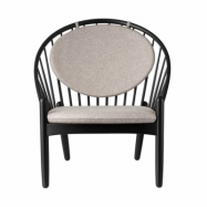 FDB Møbler J166 Jørna stol Black painted oak-light grey