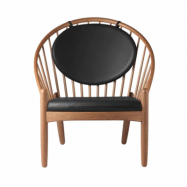 FDB Møbler J166 Jørna stol Smoked oak-black leather