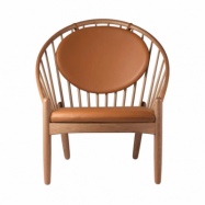 FDB Møbler J166 Jørna stol Smoked oak-cognac leather
