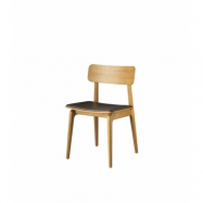 FDB Møbler J175 Åstrup Stol Leather brown-oak nature lacquered